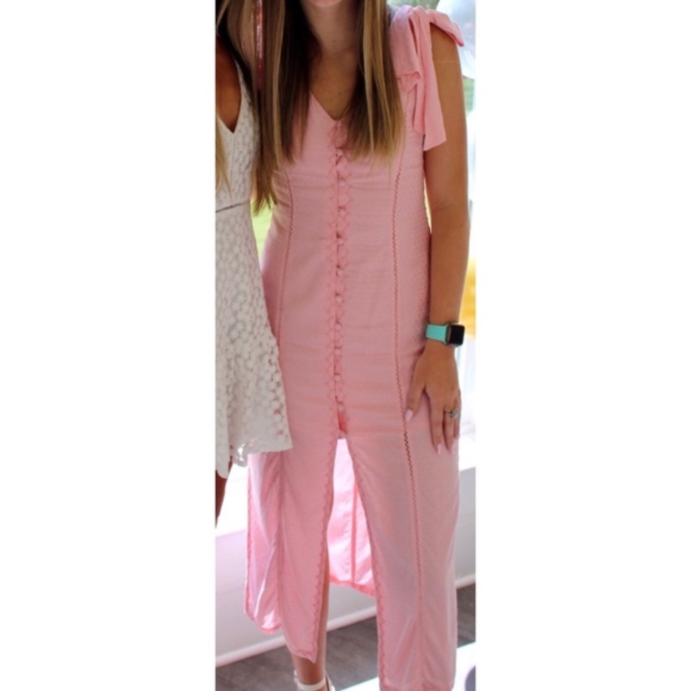 Tularosa Baby Pink Birdie Midi Dress Size Small - Picture 5 of 5